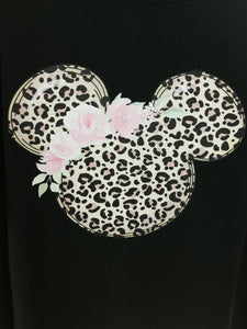 T-Shirt "MICKY FLOWER" schwarz