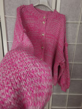 Laden Sie das Bild in den Galerie-Viewer, Strickjacke &quot;COZY&quot; rosa, meliert
