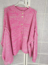 Laden Sie das Bild in den Galerie-Viewer, Strickjacke &quot;COZY&quot; rosa, meliert
