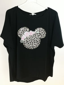 T-Shirt "MICKY FLOWER" schwarz
